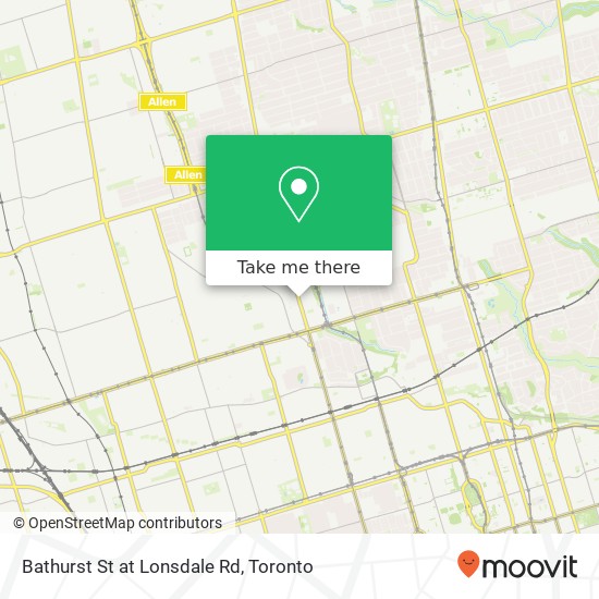 Bathurst St at Lonsdale Rd map