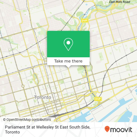 Parliament St at Wellesley St East South Side map