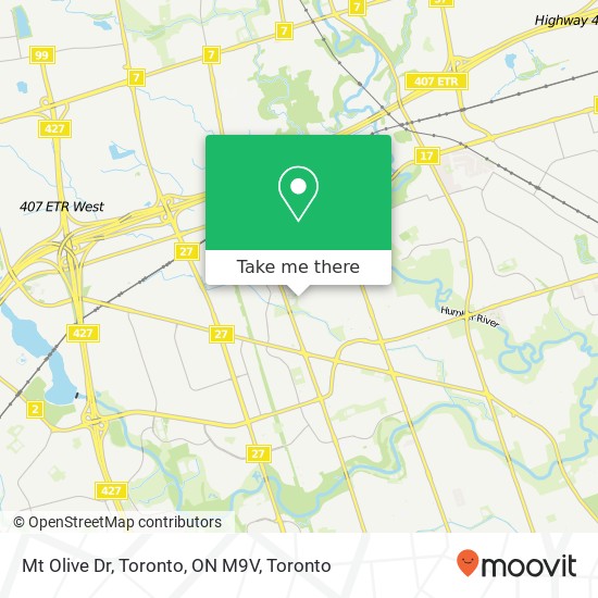 Mt Olive Dr, Toronto, ON M9V map