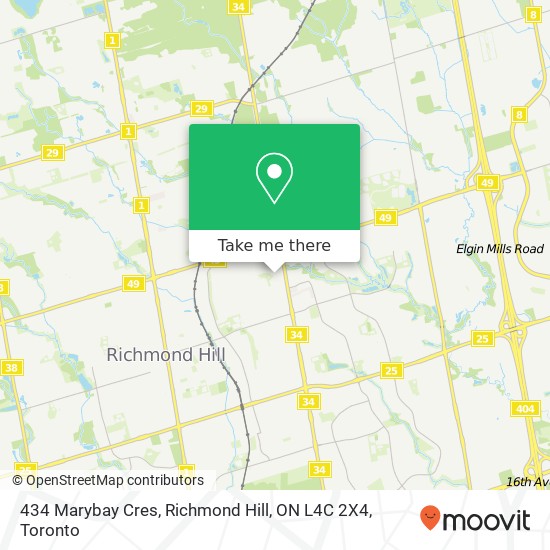 434 Marybay Cres, Richmond Hill, ON L4C 2X4 map