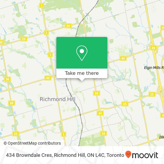 434 Browndale Cres, Richmond Hill, ON L4C map