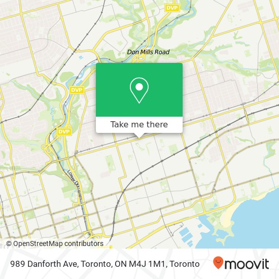 989 Danforth Ave, Toronto, ON M4J 1M1 map