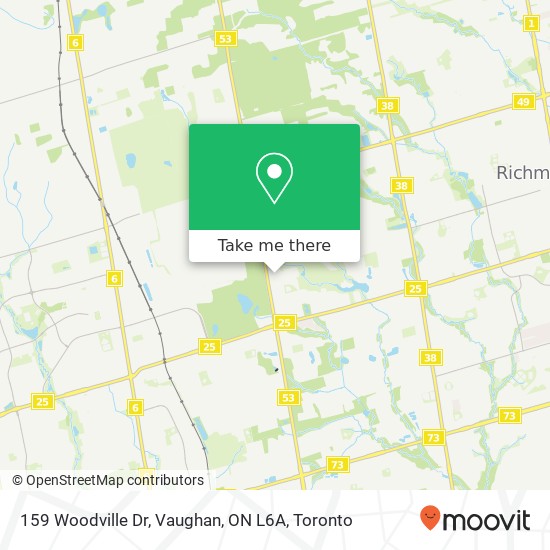 159 Woodville Dr, Vaughan, ON L6A map