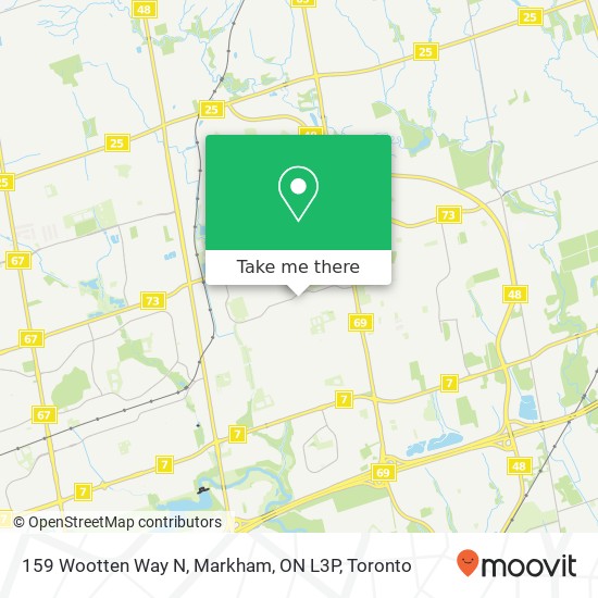 159 Wootten Way N, Markham, ON L3P map