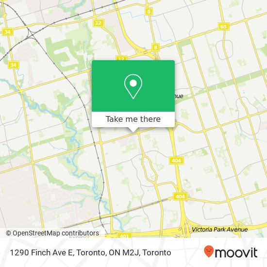1290 Finch Ave E, Toronto, ON M2J map