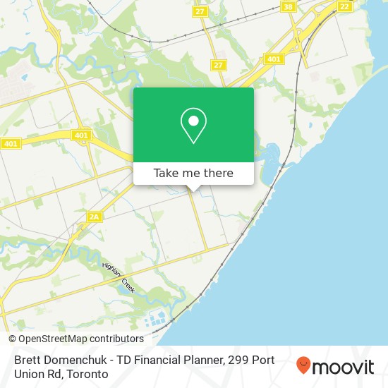 Brett Domenchuk - TD Financial Planner, 299 Port Union Rd map