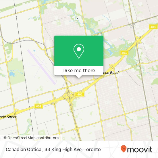 Canadian Optical, 33 King High Ave map
