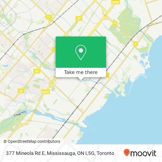 377 Mineola Rd E, Mississauga, ON L5G map