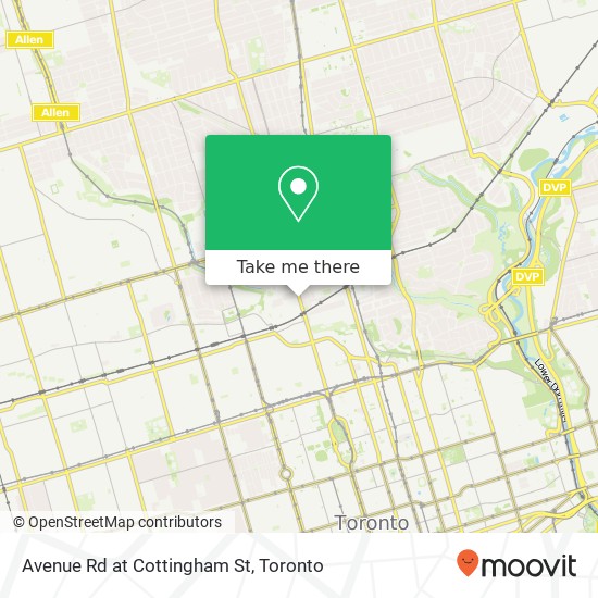 Avenue Rd at Cottingham St map