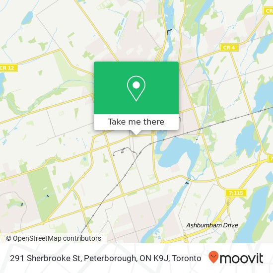 291 Sherbrooke St, Peterborough, ON K9J map