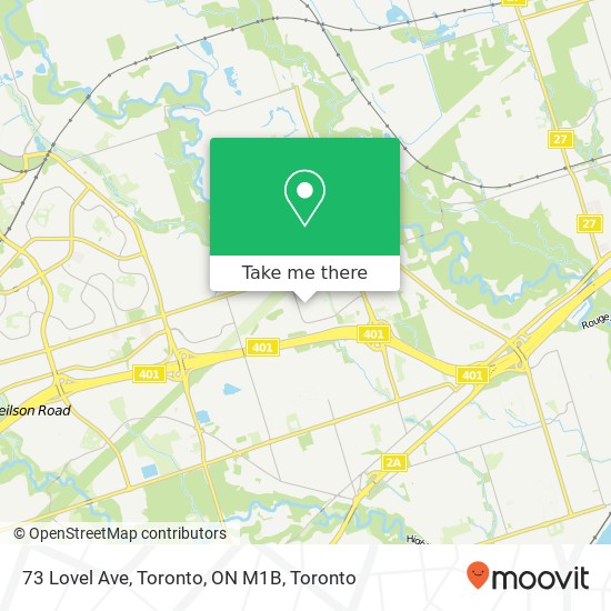 73 Lovel Ave, Toronto, ON M1B map