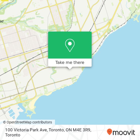 100 Victoria Park Ave, Toronto, ON M4E 3R9 map