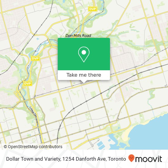 Dollar Town and Variety, 1254 Danforth Ave map
