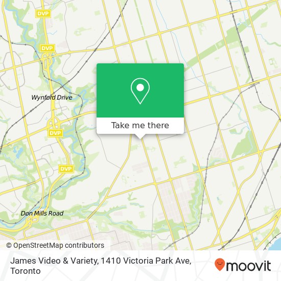 James Video & Variety, 1410 Victoria Park Ave map