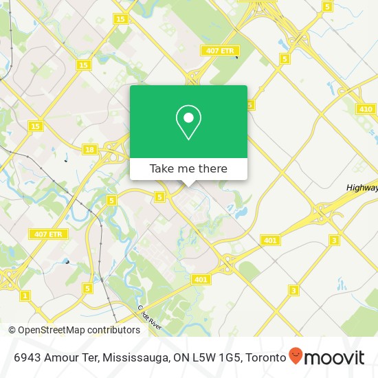 6943 Amour Ter, Mississauga, ON L5W 1G5 map