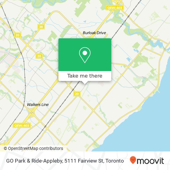 GO Park & Ride-Appleby, 5111 Fairview St map