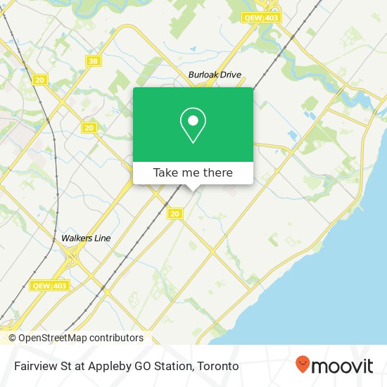 Fairview St at Appleby GO Station map