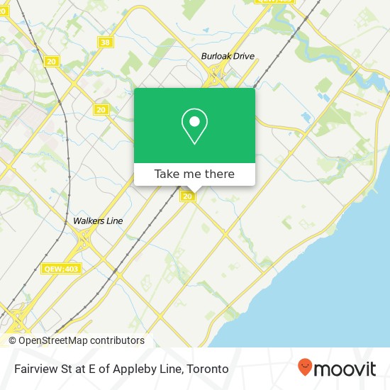 Fairview St at E of Appleby Line map