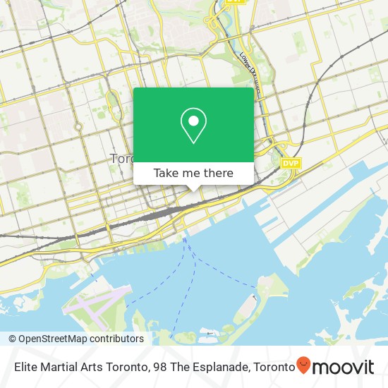 Elite Martial Arts Toronto, 98 The Esplanade map