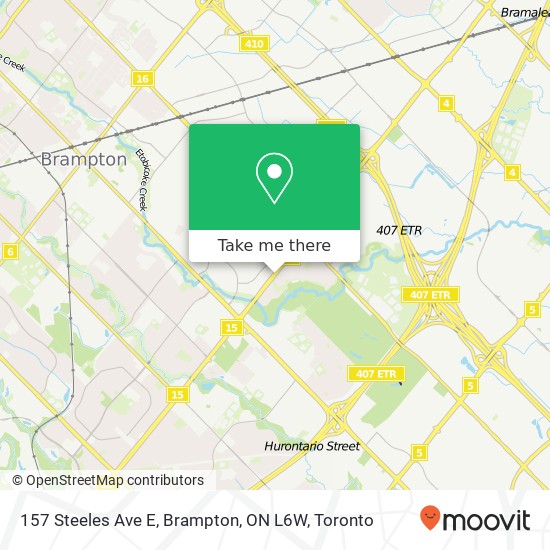 157 Steeles Ave E, Brampton, ON L6W map