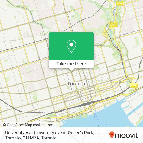 University Ave (university ave at Queen's Park), Toronto, ON M7A plan