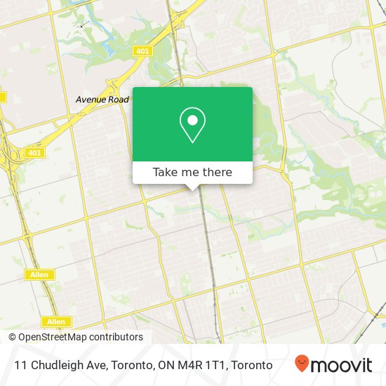 11 Chudleigh Ave, Toronto, ON M4R 1T1 map