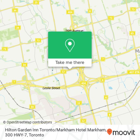 Hilton Garden Inn Toronto / Markham Hotel Markham, 300 HWY-7 map