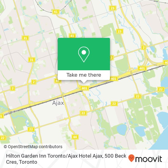 Hilton Garden Inn Toronto / Ajax Hotel Ajax, 500 Beck Cres map