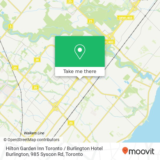 Hilton Garden Inn Toronto / Burlington Hotel Burlington, 985 Syscon Rd map