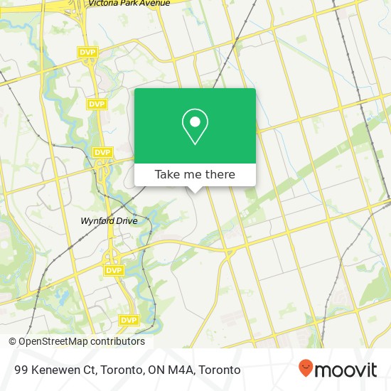 99 Kenewen Ct, Toronto, ON M4A map