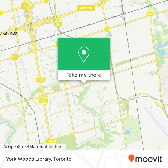 York Woods Library map