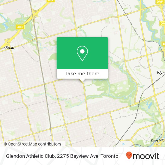 Glendon Athletic Club, 2275 Bayview Ave map