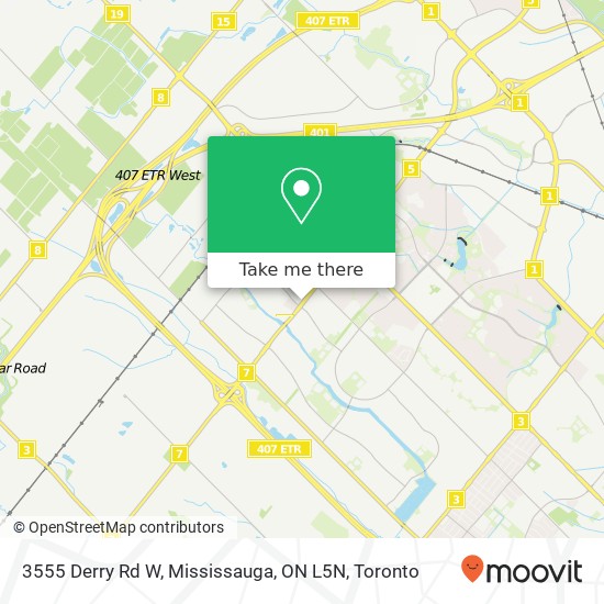 3555 Derry Rd W, Mississauga, ON L5N map