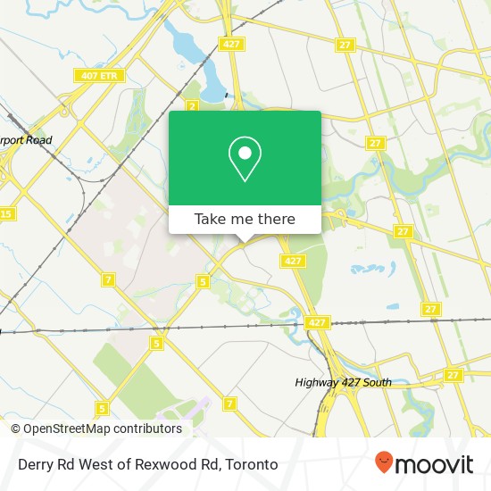 Derry Rd West of Rexwood Rd map