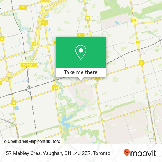 57 Mabley Cres, Vaughan, ON L4J 2Z7 map