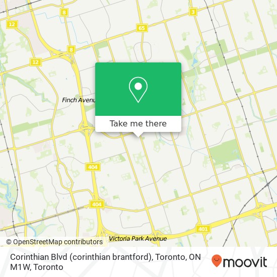 Corinthian Blvd (corinthian brantford), Toronto, ON M1W map