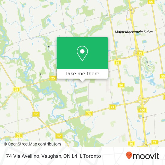 74 Via Avellino, Vaughan, ON L4H map