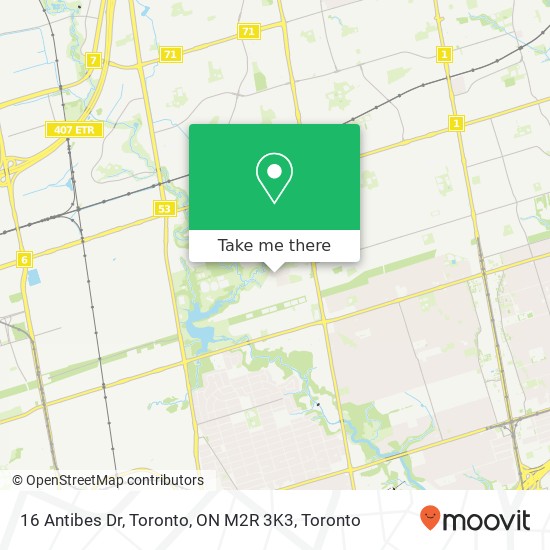 16 Antibes Dr, Toronto, ON M2R 3K3 map