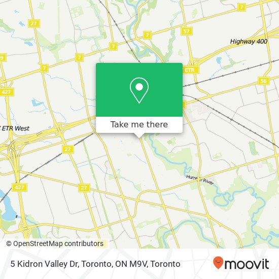 5 Kidron Valley Dr, Toronto, ON M9V map