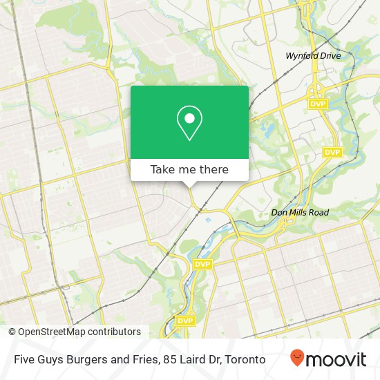 Five Guys Burgers and Fries, 85 Laird Dr plan