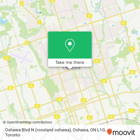 Oshawa Blvd N (rossland oshawa), Oshawa, ON L1G map