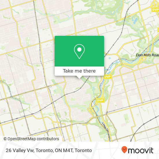 26 Valley Vw, Toronto, ON M4T map