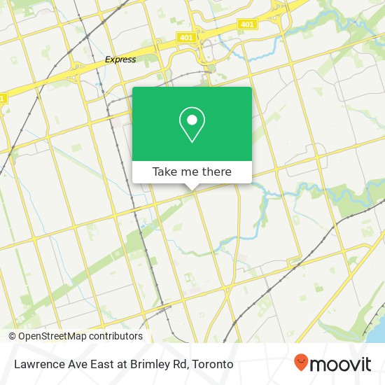 Lawrence Ave East at Brimley Rd map