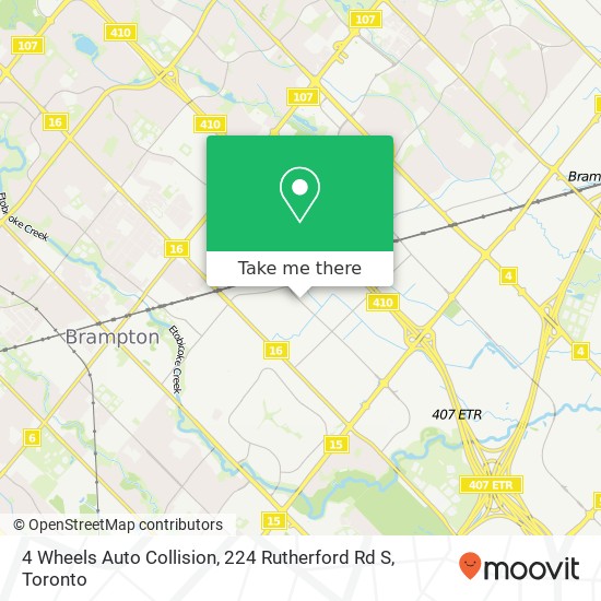 4 Wheels Auto Collision, 224 Rutherford Rd S map