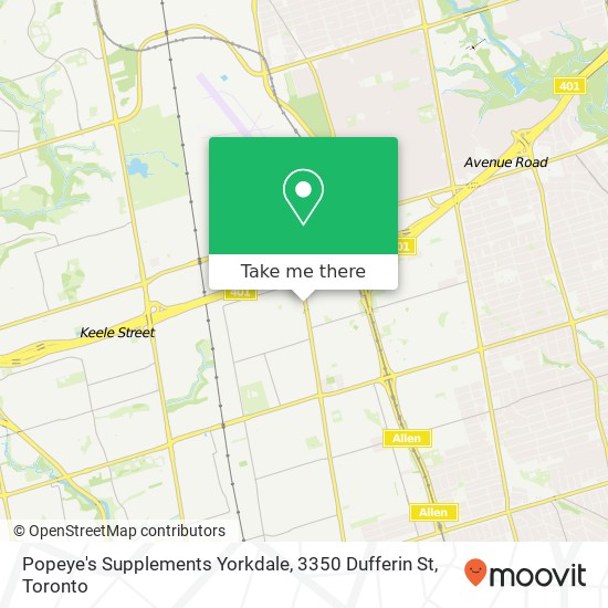 Popeye's Supplements Yorkdale, 3350 Dufferin St map