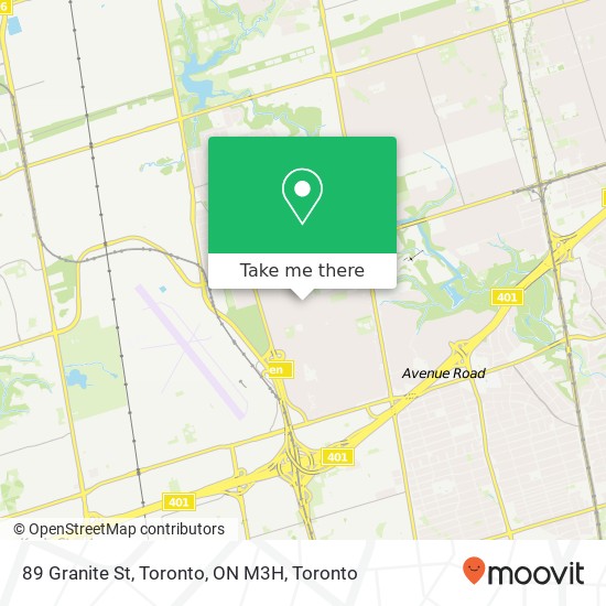 89 Granite St, Toronto, ON M3H map