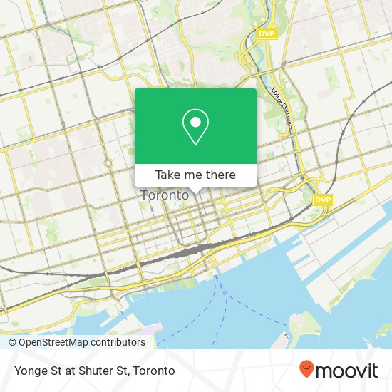 Yonge St at Shuter St map