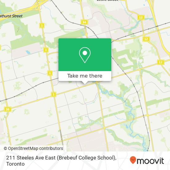 211 Steeles Ave East (Brebeuf College School) map