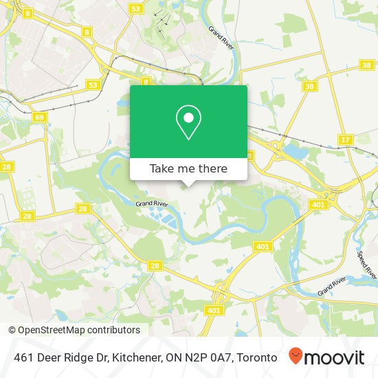 461 Deer Ridge Dr, Kitchener, ON N2P 0A7 map