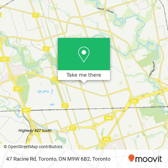 47 Racine Rd, Toronto, ON M9W 6B2 map